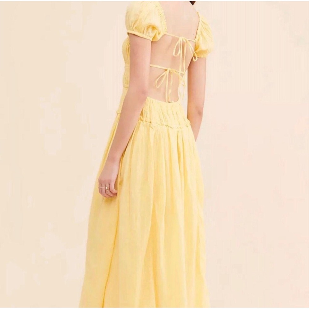 Free People Feeling Bonita Midi Dress M Women Free-est Yellow Cotton Maxi - Picture 2 of 11